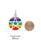 1-Inch Round Rainbow Chakras Pentagram Pendant | Woot & Hammy