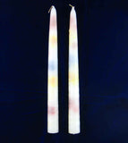 Set of 2  Rainbow-Color Drip Taper Candles