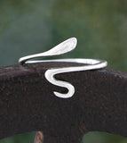 Simple Snake Serpent With Swirling Tail Toe Midi Ring, Adjustable | Woot & Hammy