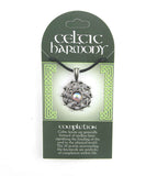 Celtic Harmony Completion Amulet Pendant Necklace, Pewter With Cord