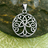 Silver Cut-out Pendant with Celtic Triquetra Knot Design