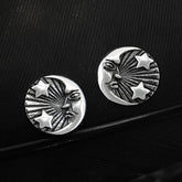 Man-In-The-Moon Stars Moonbeams Crescent Night Oxidized Post Earrings | Woot & Hammy