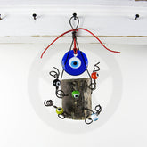 Evil Eye Wall Hanging with Wood Chunk Protection Handcrafted Wiccan Pagan Rustic Primitive Sacred Space Nature Luck Magick Alternative Decor | Woot & Hammy