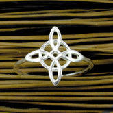 Small Celtic Witch's Knot Symbol With Circle Cut-Out Protection Ring | Woot & Hammy