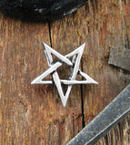 Tiny Second Degree Inverted Pentagram Pendant Necklace Wiccan Wicca Pentacle Witchy Jewelry Goth Gothic Halloween Baphomet Satan front view