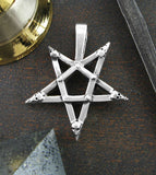 Wicca Second Degree or Inverted Pentagram Pendant with Skulls