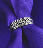 Celtic Cross With Knots Oxidized Ring