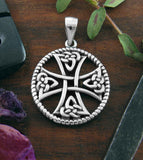 Celtic Iron Cross Pendant With Triquetra Knots