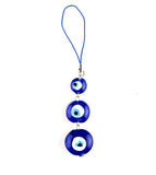 Three Evil Eyes Blue Glass Protective Wall Hanging
