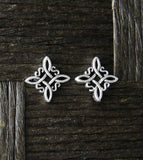 Four-Cornered Witch's Knot Stud Earrings