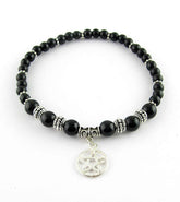Natural Black Obsidian Stone With Pentagram Anklet / Ankle Bracelet | Woot & Hammy