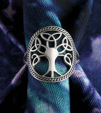 Cut-Out Tree of Life With Triquetra Knot Leaves Ring