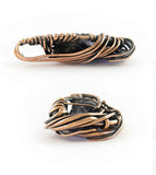 Fancy Raw Amethyst Pendant Wrapped In Oxidized Copper Wire Handmade Style B | Woot & Hammy