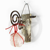 Wall Hanging Weathered Branch with Rose Quartz and Spiral Bracket Handcrafted Pagan Wiccan Spiritual Healing Rustic Primitive Nature Sacred Space Witchy Gift Alternative Decor | Woot & Hammy