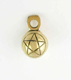 Small Round Brass Bell With Pentagram, 1-1/8 Inches Diameter