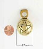 Small Round Brass Bell With Pentagram, 1-1/8 Inches Diameter | woot & hammy