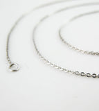 1 mm Rhodium-Plated Sterling Silver Diamond-Cut Cable Chain