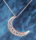 Shimmering Crescent Moon Necklace with Crystals - woot & hammy
