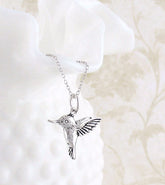 Tiny Hummingbird Necklace in Sterling Silver - woot & hammy