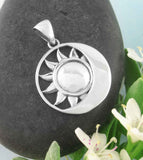 Domed Sun and Crescent Moon Pendant