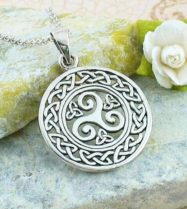 Celtic Triple Spiral Triskele Pendant Sterling Silver – woot hammy