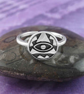 Eye of Providence Toe-Midi-Knuckle Oxidized Ring, Adjustable | Woot & Hammy