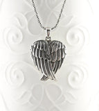 Heart-Shaped Folded Angel Wings Locket - woot & hammy