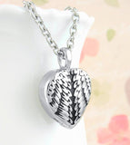 Heart-Shaped Angel Wing Memorial Urn Necklace - woot & hammy