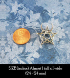 Horned God Pentacle Pentagram Necklace Pendant Cernunnos Pan Wiccan Wicca Pagan Neopagan Witchcraft Occult Crescent Moon size comparison
