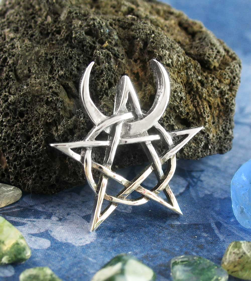 Petit pendentif collier pentagramme en argent, bijoux étoile sterling, pentacle breloque gothique wicca - France Petit pendentif collier pentagramme en argent, bijoux étoile sterling, pentacle breloque gothique wicca - France