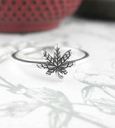 Miniature Cannabis Marijuana Pot Weed Leaf Oxidized Ring | Woot & Hammy