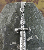 Sword Saber Pendant Blade Dagger Celtic Warrior With Runes and Eagle Head Handle 