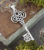 Old-Fashioned Celtic Key With Triskelion Pendant