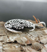 Celtic Owl With Crescent Moon and Pentagram Pendant | Woot & Hammy