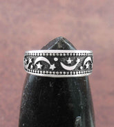 Shooting Stars & Crescent Moons Toe Midi Oxidized Ring, Adjustable | Woot & Hammy