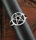 Pentacle Pentagram Toe Midi Pinky Ring, Adjustable