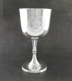 Chalice / Cup With Pentagram, 4 Inches Tall, Silver-tone