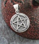 Pentagram Pentacle Pendant Pentagrammaton Yahshuah Hebrew Letters Sterling Silver