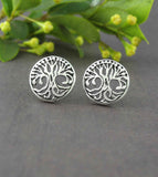 Small Round Tree of Life Post Earrings | woot & hammy