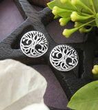 Small Round Tree of Life Stud Earrings
