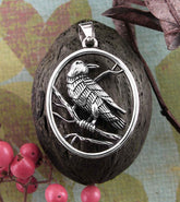 Raven Perched In Tree Oval Pendant | Woot & Hammy