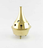Brass Incense Cone Burner With Cut-Out Stars