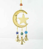 Crescent Moon and Star Celestial Wind Chime with 3 Bells