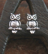 Tiny Oxidized Owl Post Earrings | woot & hammy