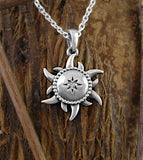 Tribal Sun Necklace with Starburst and Crystals