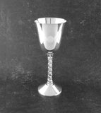 Triple Moon Chalice with Rope Stem, Silver-tone, 4-7/8 Inch