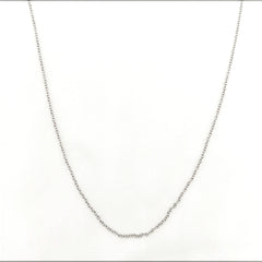 A stainless steel chain necklace displayed against a plain white background.