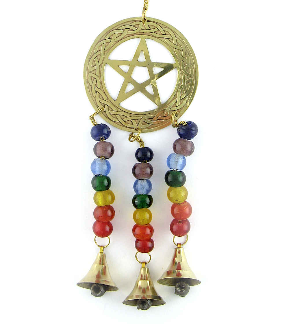 3-Bell Celtic Pentagram Wind Chime | woot & hammy