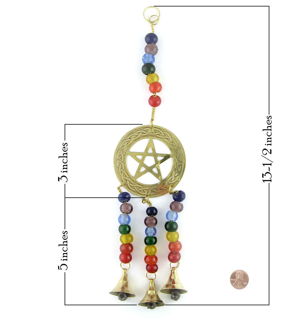 3-Bell Celtic Pentagram Wind Chime | woot & hammy