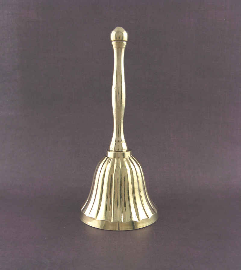 Brass-Plated Fluted Scalloped Hand Bell Altar Bell 4 Inches | Woot & Hammy